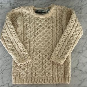 Aran Crafts Cream Chunky Knit Sweater